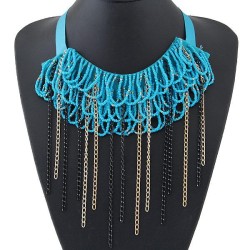 occidental style fashion concise all-Purpose tassel temperament collar exagger..