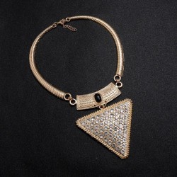 occidental style fashion exaggerating geometry triangle necklace woman short s..