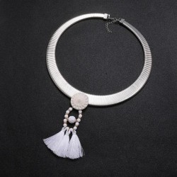Collar  occidental style  punk wind Metal snake chain tassel necklace woman  t..