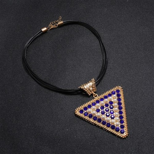 occidental style fashion exaggerating leather necklace  diamond Pearl necklace  short style clavicle c