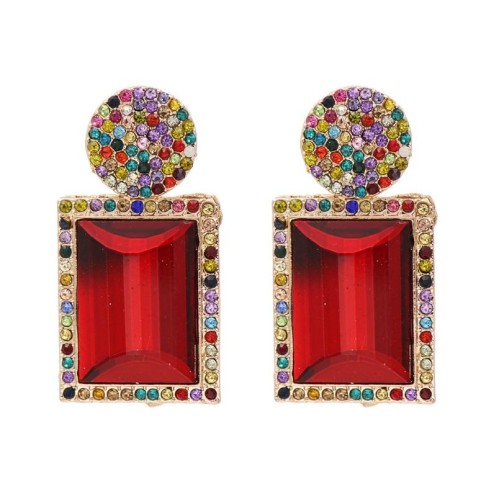 occidental style fashion geometry big glass earrings woman color earring exaggerating