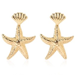 occidental style brief earrings  Alloy retro Shells ear stud starfish earring ..