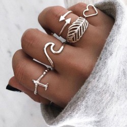 occidental style fashion Metal concise love leaves exaggerating temperament ri..