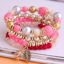 occidental style fashion  concise all-Purpose trend gorgeous Beads Metal leave..