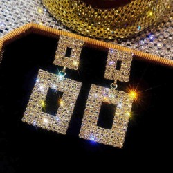 occidental style temperament super geometry diamond earrings occidental style ..
