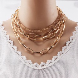 occidental style  personality geometry layer creative woman  retro punk multil..