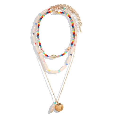  natural series colorful beads starfish Pearl Shells Irregular long style all-Purpose necklace woman