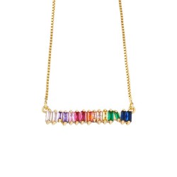 occidental style Colorful zircon pendant fashion personality bronze diamond ne..