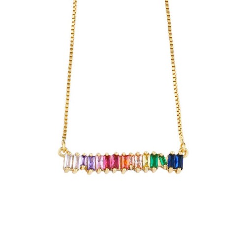 occidental style Colorful zircon pendant fashion personality bronze diamond necklace womannk