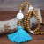 occidental style turquoise pendant natural sweater chain Bohemia color tassel necklace long style woman