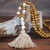 occidental style turquoise pendant natural sweater chain Bohemia color tassel necklace long style woman