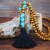 occidental style turquoise pendant natural sweater chain Bohemia color tassel necklace long style woman