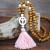 occidental style turquoise pendant natural sweater chain Bohemia color tassel necklace long style woman