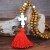 occidental style turquoise pendant natural sweater chain Bohemia color tassel necklace long style woman