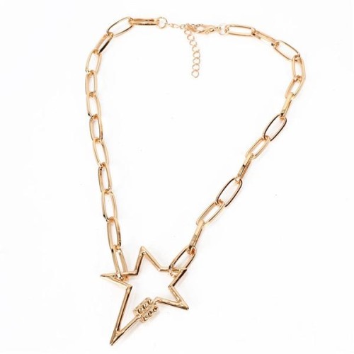 occidental style  Five-pointed star buckle pendant necklace  clavicle chain Alloy
