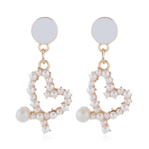 fine Korean style fashion  sweetOL  concise love Pearl personality ear stud