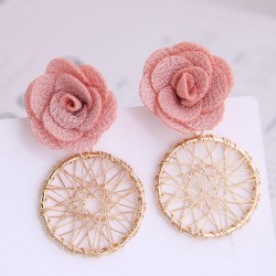 Korean style  fashion  sweet flowers Metal temperament ear stud