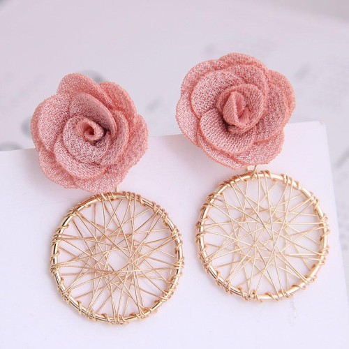 Korean style  fashion  sweet flowers Metal temperament ear stud