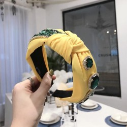 occidental style retro gem knitting width Headband Headband gorgeous flash dia..