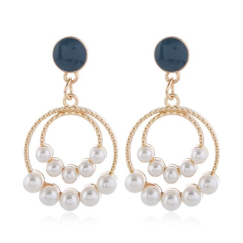 fine Korean style fashion  sweetOL  concise circle Pearl personality ear stud