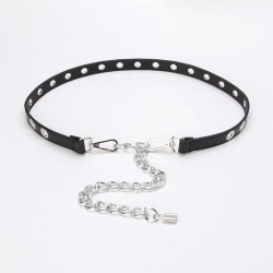 ( Silver black)personality chain splice belt eyes ornament samll belt trend fa..