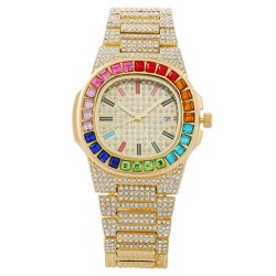 (Gold) damond day fully-jewelled lady watch woman watch-face damond wrst-watch..