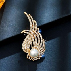 angel wings brooch brief fashion personality imitate Pearl flower all-Purpose ..