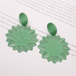silver Korea exaggerating black flowers earrings earring super woman temperame..
