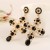 occidental style cross diamond earrings retro palace style hollow all-Purpose fresh earrings
