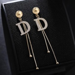 silver long style brief fashion ear stud all-Purpose personality Korea earring..