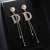 silver long style brief fashion ear stud all-Purpose personality Korea earrings temperament elegant earring Earri