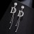 silver long style brief fashion ear stud all-Purpose personality Korea earrings temperament elegant earring Earri