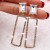 silver crystal long style earring square earrings woman temperament Korea personality all-Purpose ear stud