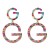 occidental style personality geometry Double pendant diamond personality exaggerating woman ear stud