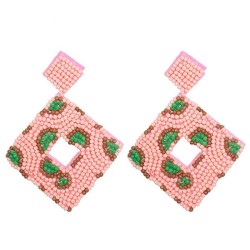 occidental style ear stud retro geometry Modeling handmade beads ear stud woma..
