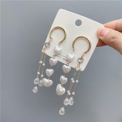 D long tassel fully-jewelled love earringsins trend exaggerating diamond sweet..