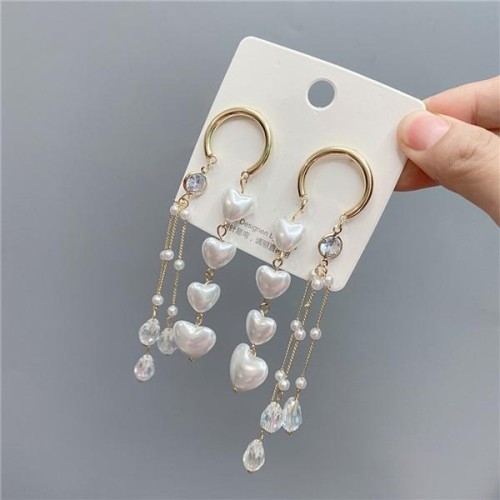D long tassel fully-jewelled love earringsins trend exaggerating diamond sweet woman earring
