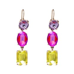  occidental style fashion Alloy diamond geometry color personality woman earri..
