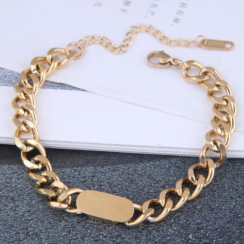 occidental style fashion Metal concise titanium steel personality temperament bracelet