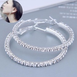 40mm Korean style fashion conciseOL fully-jewelled big circle high quality tem..