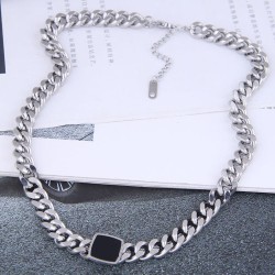 occidental style fashion Metal concise four square titanium steel temperament ..