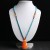 turquoise trend necklace woman temperament rose pendant sweater chain