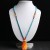 turquoise trend necklace woman temperament rose pendant sweater chain