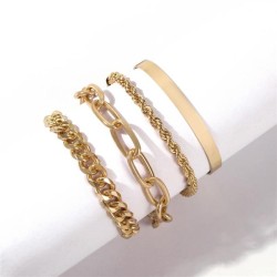 exaggerating Alloy chain multilayer bracelet woman  occidental style fashion g..