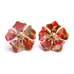 occidental style ethylic acid retro Acrylic Earring Alloy flowers leopard earr..
