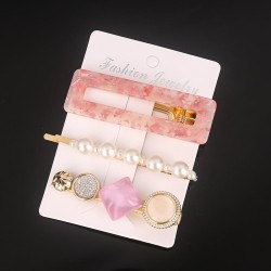  occidental style Word woman retro Pearl crystal bag hair clip set
