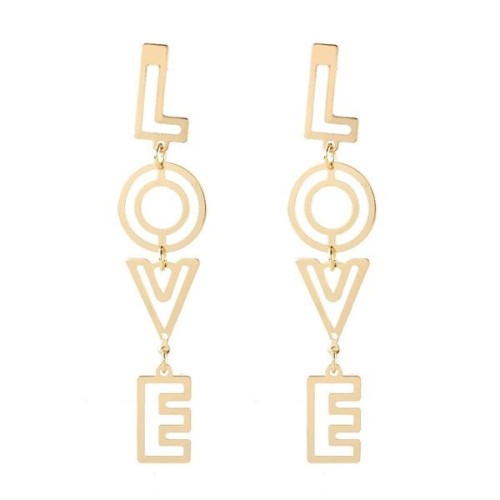 occidental style retro wind OV Word earrings woman  personality fashion gold earrings Earring F