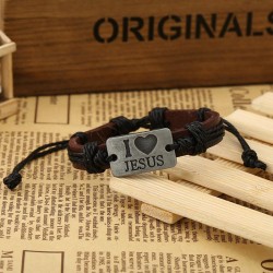 occidental style fashion personality weave Cowhide bracelet brief retro man wo..