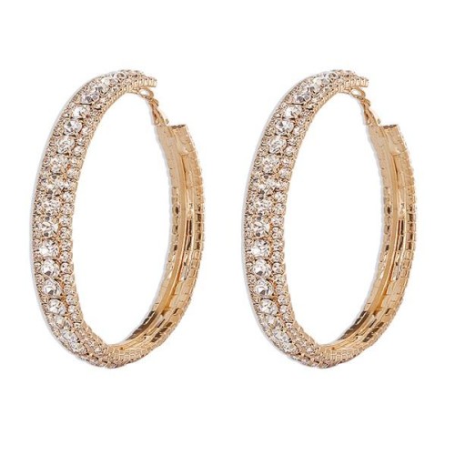 occidental style wind brief big circle woman  fully-jewelled geometry arring exaggerating retro high earrings