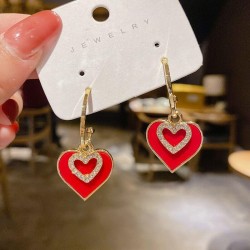 s silver diamond love circle arringins wind Peach heart Acrylic earrings tempe..